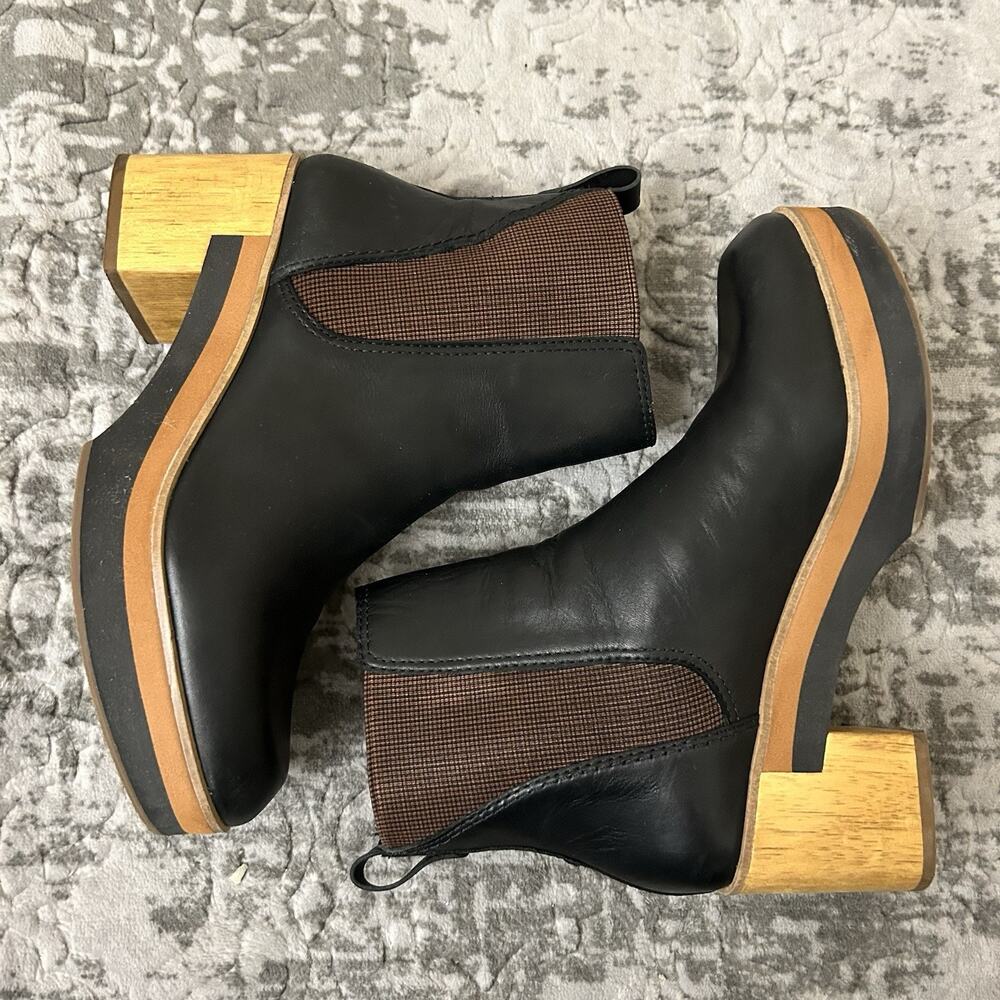 Anthropologie Black and Brown Ankle Boots